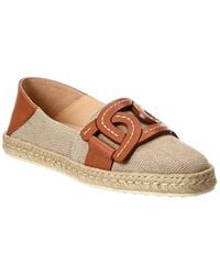Tod's - Canvas & Leather Espadrille - Lyst