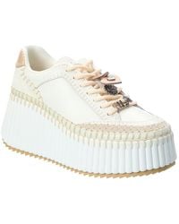 Chloé - Nama Leather Wedge Sneaker - Lyst