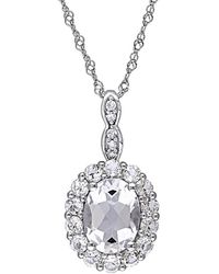 Rina Limor - 14k 2.16 Ct. Tw. Diamond & White Topaz Pendant Necklace - Lyst