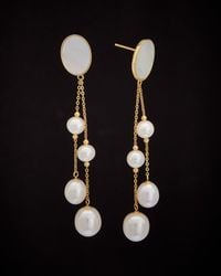 Italian Gold - 18K Pearl Dangle Earrings - Lyst