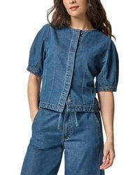 Lilla P - Denim Full Sleeve Seamed Top - Lyst