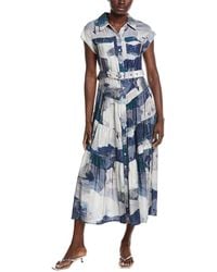Gracia - Cloud Print Sleeveless Belted Shirtdress - Lyst