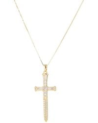 Eye Candy LA - The Luxe Collection Silver Cz Amari Cross Necklace - Lyst