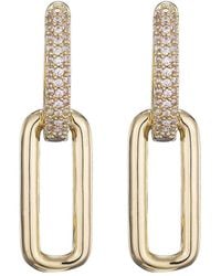 Adornia - 14K Plated Crystal Single Link Drop Earrings - Lyst