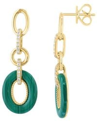 Effy Fine Jewelry - 14K 5.36 Ct. Tw. Diamond & Malachite Earrings - Lyst