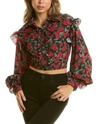 ROKH - Rose Print Blouse - Lyst