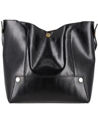 Stella McCartney - Black Faux Leather Popper Tote (authentic Pre-loved) - Lyst