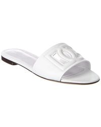 Dolce & Gabbana - Dg Logo Leather Sandal - Lyst