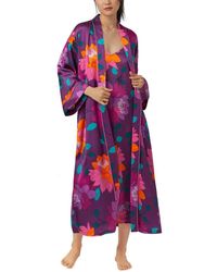 Bedhead - Bedhead X Trina Turk Evening Bloom Silk Robe - Lyst
