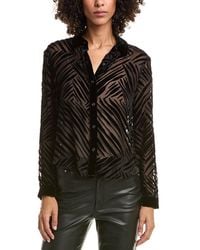 Bella Dahl - Velvet Burnout Silk-Blend Blouse - Lyst