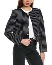 FRAME - Button Front Wool-Blend Jacket - Lyst