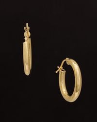 Italian Gold - 18K Polished Hoops - Lyst
