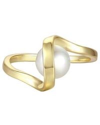 Genevive Jewelry - Silver 7mm Pearl Ring - Lyst
