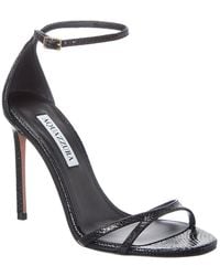 Aquazzura - Nuda 105 Snake-Embossed Leather Sandal - Lyst