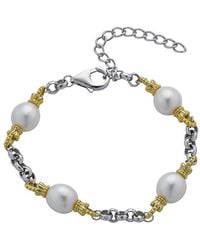 Belpearl - Plated 9-10Mm Pearl Rolo Chain Bracelet - Lyst