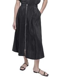 DKNY - Tech Poplin Zip Front Skirt - Lyst