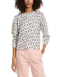 Prada - Floral Print Knitted Wool & Mohair-Blend Sweater - Lyst
