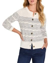 NIC+ZOE - Zig Zag Stitch Linen-Blend Cardigan - Lyst