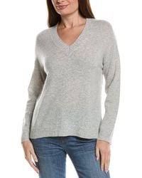 Hannah Rose - Basic V-Neck 100% Cashmere Sweater - Lyst
