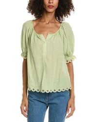 Max Studio - Scallop Edge Bubble Sleeve Blouse - Lyst