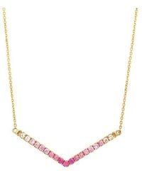 Gemstones - 14K 0.48 Ct. Tw. Sapphire Necklace - Lyst