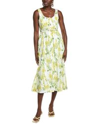 Maison Tara - Printed Voile Sleeveless Midi Dress - Lyst