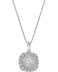 Lab Grown Diamonds - 14k 1.00 Ct. Tw. Lab Grown Diamond Halo Pendant - Lyst