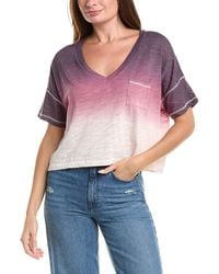 Chaser Brand - Slub Jersey Cropped V-Neck Pocket T-Shirt - Lyst