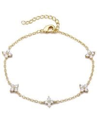Adornia - 14K Plated Flower Station Bracelet - Lyst