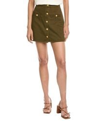 L'Agence - Kris Button Front Mini Skirt - Lyst