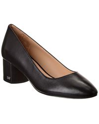 Stuart Weitzman - Bridget 50 Block Leather Pump - Lyst