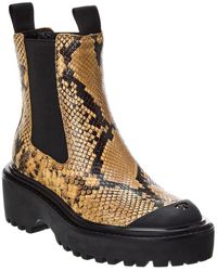Tory Burch - Chelsea Lug Snake-embossed Leather Flatform Boot - Lyst