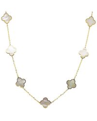 Italian Gold - 14K Pearl Big Clover Necklace - Lyst