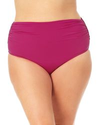 Anne Cole - Hi Waist Shirred Bottom - Lyst