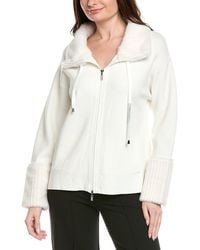 Joseph Ribkoff - Faux Fur Trim Zip Jacket - Lyst