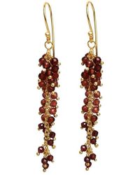 Liv Oliver - 18K Plated 24.75 Ct. Tw. Garnet Earrings - Lyst