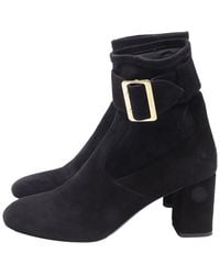 Burberry - Suede Britannia Buckled Bootie (authentic Pre-loved) - Lyst