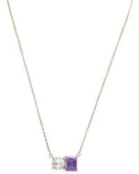 Suzy Levian - Rose Gold Over Silver 5.00 Ct. Tw. Gemstone Toi Et Moi Necklace - Lyst