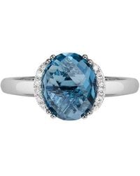 Diamond Select Cuts - 14K Diamond .06 Ct. & 3.43 Ct. London Topaz Ring - Lyst
