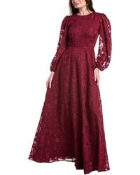 Rene Ruiz - Bishop Sleeve Ornate Texture Empire Gown - Lyst