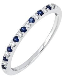 Bony Levy - El Mar 18K 0.25 Ct. Tw. Diamond & 8 Sapphire Stackable Ring - Lyst
