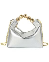Tiffany & Fred Paris - Smooth Metallic Leather Top-Handle Crossbody - Lyst