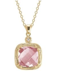 Reiss - 14k 3.37 Ct. Tw. Diamond & Rose Quartz Necklace - Lyst