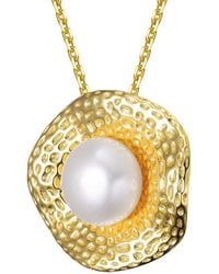 Genevive Jewelry - 14k Over Silver Pearl Pendant Necklace - Lyst
