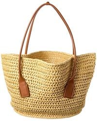 Bottega Veneta - Arco Medium Raffia & Leather Basket Tote - Lyst