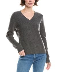 Forte - Thermal Piped V-Neck Cashmere Sweater - Lyst
