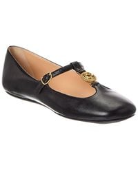 Chloé - Leonore Leather Ballerina Flat - Lyst