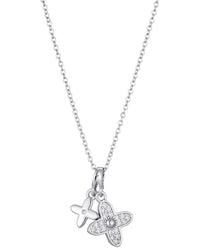 Adornia - Cz Double Pointed Clover Necklace - Lyst