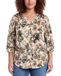 Jones New York - Plus Pleat Front Blouse - Lyst