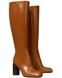 Tory Burch - Twisted Heel Leather High Boot - Lyst